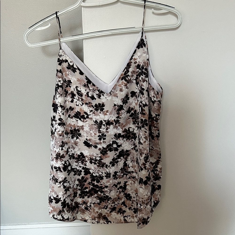 Express Black and Cream Floral Camisole